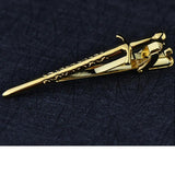 Golden Double-edged Sword Tie Clips Men's Classic Suit Necktie Accessories
