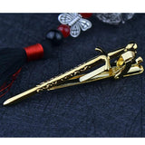 Golden Double-edged Sword Tie Clips Men's Classic Suit Necktie Accessories