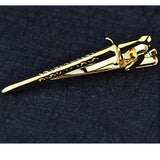 Golden Double-edged Sword Tie Clips Men's Classic Suit Necktie Accessories