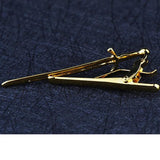 Golden Double-edged Sword Tie Clips Men's Classic Suit Necktie Accessories