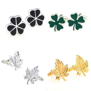 Elegant Clover Leaf Cufflink Cuff Link for Men
