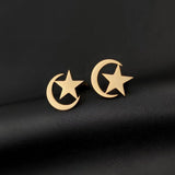 Islamic Star Moon Cufflinks Stainless Steel Religion Jewelry
