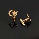 Islamic Star Moon Cufflinks Stainless Steel Religion Jewelry