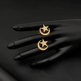 Islamic Star Moon Cufflinks Stainless Steel Religion Jewelry