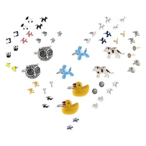 28 Animal Cufflinks Men Cuff Links Panda Owl Duck Eagle Fox Dog Whale Horse Bat