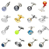 Crystal Pearl Cufflinks for Men Wedding Shirt Button
