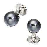 Crystal Pearl Cufflinks for Men Wedding Shirt Button
