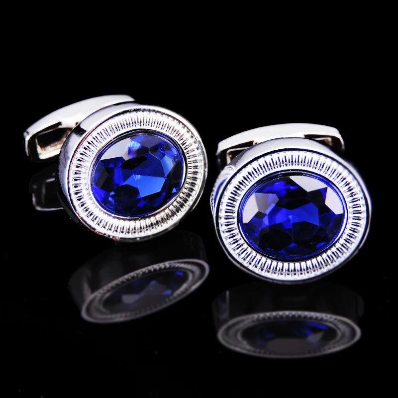 Vintage Crystal Cufflinks for Men Flag Cufflink
