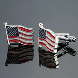 Vintage Crystal Cufflinks for Men Flag Cufflink