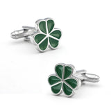 Arrival Clover Cuff Links Green Leaf Brass Men's Novelty Cufflinks