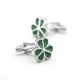 Arrival Clover Cuff Links Green Leaf Brass Men's Novelty Cufflinks