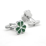Arrival Clover Cuff Links Green Leaf Brass Men's Novelty Cufflinks