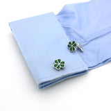 Arrival Clover Cuff Links Green Leaf Brass Men's Novelty Cufflinks