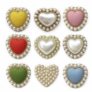 10pcs Heart Metal Shank Buttons for Needlework Sewing Handcraft