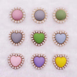 10pcs Heart Metal Shank Buttons for Needlework Sewing Handcraft