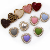 10pcs Heart Metal Shank Buttons for Needlework Sewing Handcraft