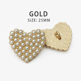 10pcs Heart Metal Shank Buttons for Needlework Sewing Handcraft