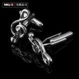 Music Note High Silver Cufflinks Classic French Shirt Cuff Links