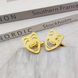 Stainless Steel Men's Grimace Cufflinks for Banquet