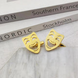 Stainless Steel Men's Grimace Cufflinks for Banquet