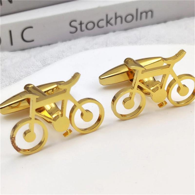 Stainless Steel Bicycle Cufflinks Classic French Suit Accessories