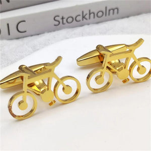 Stainless Steel Bicycle Cufflinks Classic French Suit Accessories