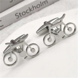 Stainless Steel Bicycle Cufflinks Classic French Suit Accessories