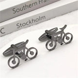 Stainless Steel Bicycle Cufflinks Classic French Suit Accessories