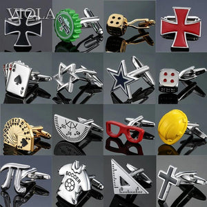 Stainless Poker Cufflinks Cap Dice Cross Cuffs Wedding Night