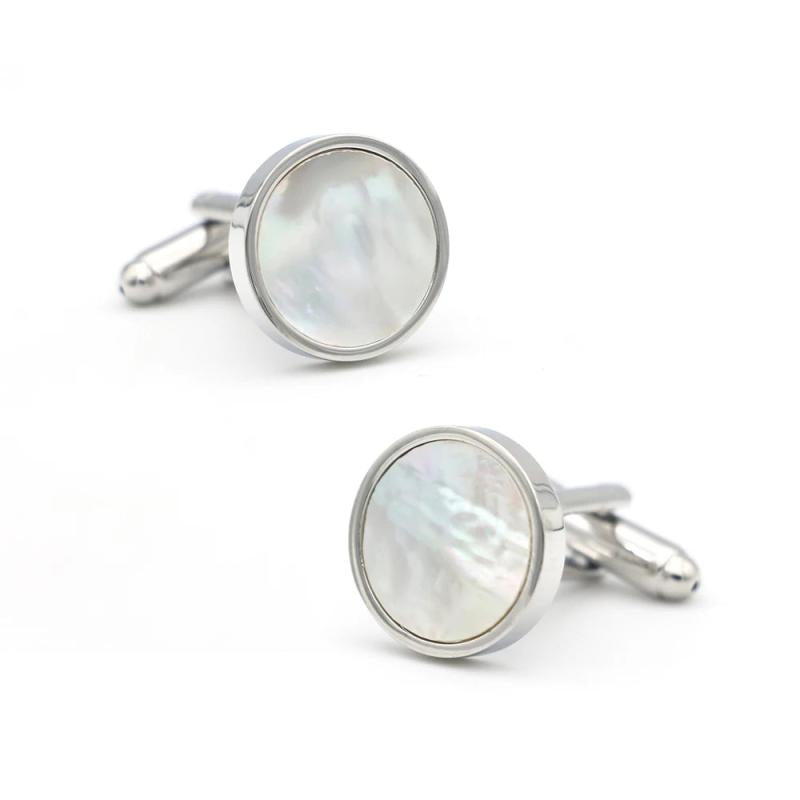 Shell Cuff Links Round Copper Material Cufflinks