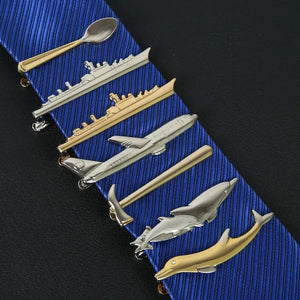 Men's Stainless Tie Clip Classic Copper Tie Bar Enamel Collar Pin Crystal