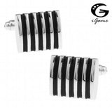 iGame 1 Pair Men's Cuff Links 4 Colors Red Pink Brass Stripes Business