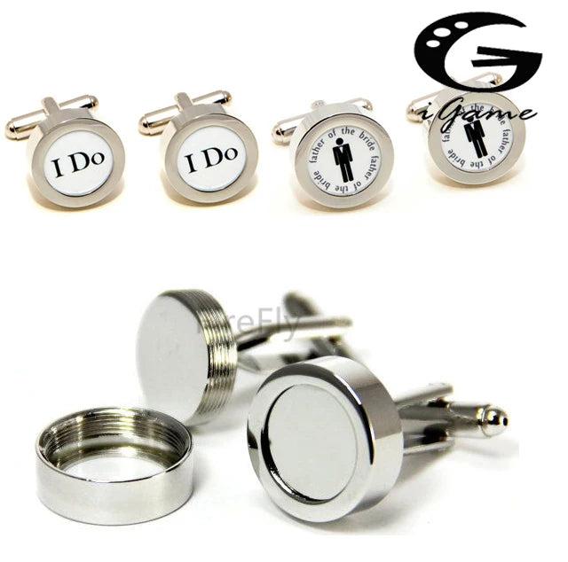 Men's Round Photo Holder Cuff Links