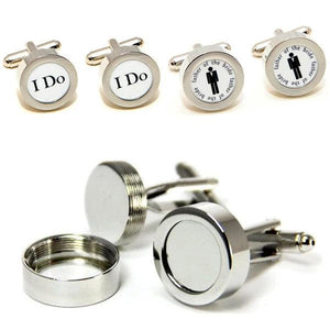 Men's Round Photo Holder Cuff Links