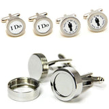 Men's Round Photo Holder Cuff Links