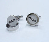 Men's Round Photo Holder Cuff Links