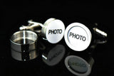 Men's Round Photo Holder Cuff Links