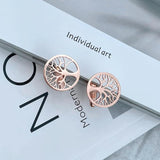 Life Tree Stainless Steel Personalized Cufflinks