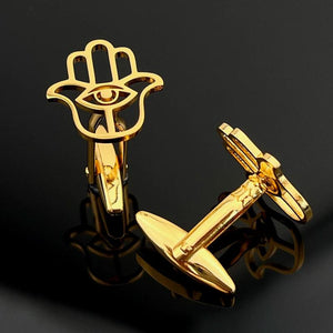 Hand of Fatima Jamsa Cufflinks for Men Jewish Jewelry