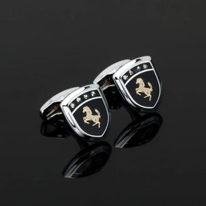French Men's Shirt Cufflinks Horse Logo by Car Logo