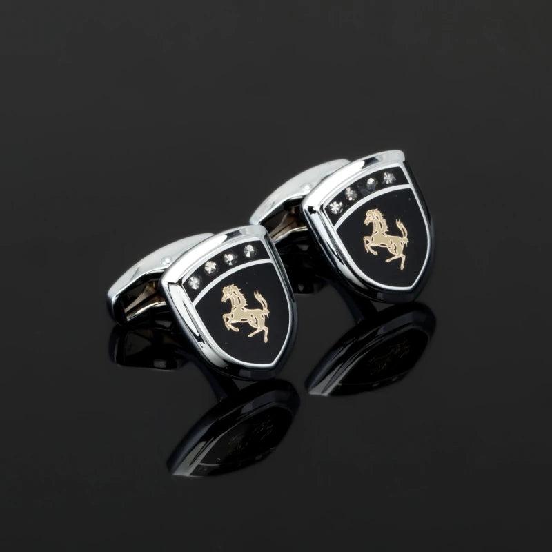 French Men's Shirt Cufflinks Horse Logo by Car Logo