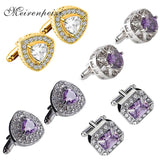 Zircon Crystal Cufflinks Heart Lawyers Cuff Links