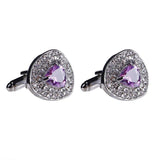 Zircon Crystal Cufflinks Heart Lawyers Cuff Links