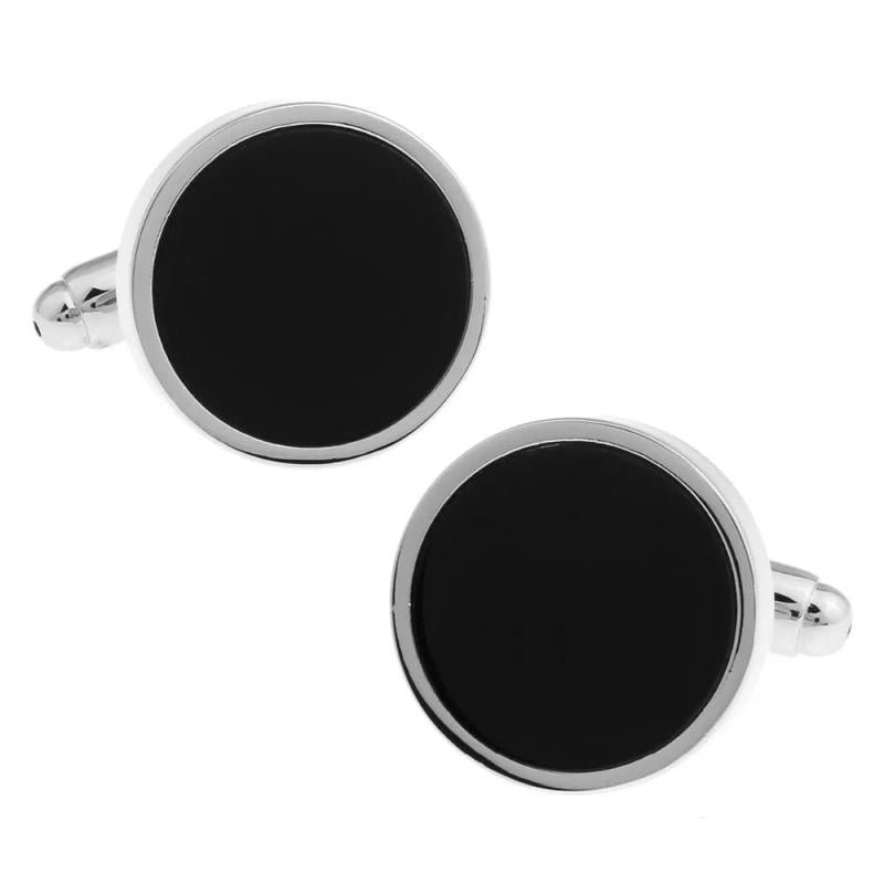 Copper Round Cufflinks - Men's Enamel Shirt Cuff Links