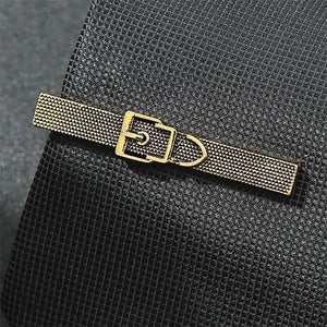Gold Metal Men Tie Clip Watch Chain Stainless Steel Jewelry