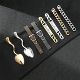Gold Metal Men Tie Clip Watch Chain Stainless Steel Jewelry