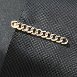 Gold Metal Men Tie Clip Watch Chain Stainless Steel Jewelry