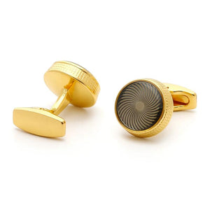 Personalized Round Golden Cufflinks for Men XK22S069