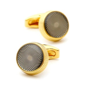 Personalized Round Golden Cufflinks for Men XK22S069
