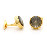 Personalized Round Golden Cufflinks for Men XK22S069